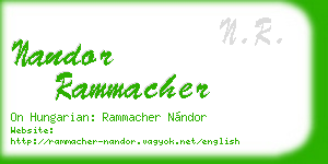 nandor rammacher business card